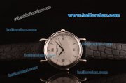 Vacheron Constantin Patrimony Swiss ETA 2836 Automatic Steel Case with White Dial and Black Leather Strap