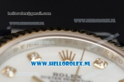 Rolex Datejust Clone Swiss ETA 2836 Automatic K Gold Case with White Dial Diamonds Markers and Two Tone Bracelet BP