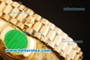 Rolex Day Date II Oyster Perpetual Automatic Full Gold with Black Dial and Diamond Bezel-ETA Coating