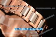 Cartier Rotonde De Miyota Quartz Two Tone Case with Blue Dial and Rose Gold/Steel Bracelet