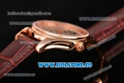 Patek Philippe Calatrava Tourbillon Swiss ETA 2824 Automatic Rose Gold Case with Stick Markers and White Dial