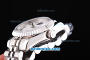 Rolex Datejust Oyster Perpetual Swiss ETA 2671 Automatic Movement Silver Case with White Dial and Roman Markers