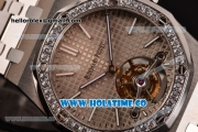 Audemars Piguet Royal Oak 41MM Swiss Tourbillon Manual Winding Full Steel with Diamonds Bezel and Grey Dial (FT)