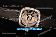 SevenFriday M1-1 Miyota 82S7 Automatic Steel Case with White Dial Steel Bezel and Black Leather Strap