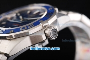 Tag Heuer Aquaracer Swiss ETA 2892 Automatic Movement Full Steel with Blue Bezel and Blue Dial