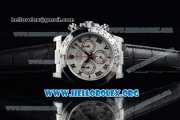 Rolex Daytona Chrono Clone Rolex 4130 Automatic Steel Case with White Dial and Black Leather Strap (EF)