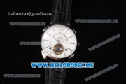 Parmigiani Tonda Tourbillon Asia ST25 Automatic Steel Case with White Dial and Black Leather Strap Stick Markers