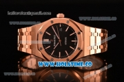 Audemars Piguet Royal Oak 41MM Clone AP Calibre 3120 Automatic Full Rose Gold with Black Dial and Stick Markers (EF)