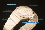 Omega Constellation Co-Axial Swiss ETA 2824 Automatic Full Steel with White Dial and Diamond Markers-(35mm)