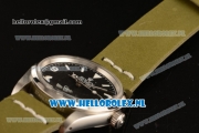 Rolex Explorer Cartier 2813 Auto Steel Case with Black Dial and Green Nylon Strap