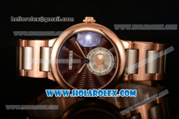 Cartier Rotonde De Miyota Quartz Two Tone Case/Bracelet with Brown Dial