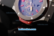 Hublot Big Bang Swiss Valjoux 7750 Chronograph Movement PVD Case with Black Dial-Red Stick Markers and Black Rubber Strap