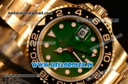 Rolex GMT-Master II Swiss ETA 2836 Automatic Yellow Gold Case With Ceramic Bezel Green Dial 116718LN