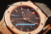 Hublot Classic Fusion Swiss ETA 2824 Automatic Rose Gold Case with Brown Dial and Black Leather Strap-1:1 Original