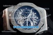 Audemars Piguet Royal Oak Offshore Tourbillon Chronograph Miyota Quartz Movement Steel Case White Dial With Stick Markers Black Rubber Strap