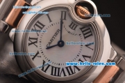 Cartier Ballon Bleu De Swiss ETA Quartz Two Tone Case/Strap with White MOP Dial