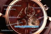 Vacheron Constantin Patrimony Chrono Miyota OS20 Quartz Rose Gold Case with Brown Dial and Roman Numeral Markers