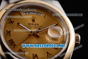 Rolex Day-Date II Asia Automatic Two Tone Case/Bracelet with Yelow Gold Dial and Roman Numeral Markers