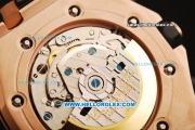 Audemars Piguet Royal Oak Offshore Swiss Valjoux 7750 Automatic Movement Rose Gold Case with Green Arabic Nunmerals Black Leather Strap - Run 12@Sec Pride of Mexico Limited Editon