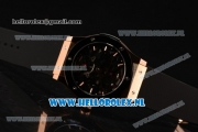 Hublot Classic Fusion Skeleton Tourbillon Rose Gold/PVD Case Asia Auto with Skeleton Dial and Black Leather Strap