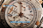 Breitling Chronomat B01 Swiss Valjoux 7750 Automatic Movement Steel Case with White Dial and Rose Gold Roman Numerals