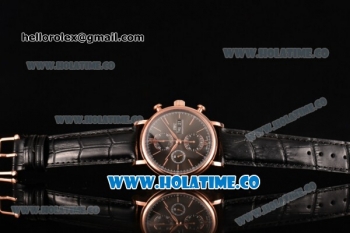 IWC Portofino Chrono Swiss Valjoux 7750 Automatic Rose Gold Case with Black Dial and Rose Gold Stick Markers