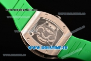 Richard Mille RM 038 Asia Automatic Steel Case with Skeleton Dial and Green Inner Bezel