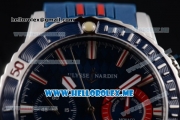 Ulysse Nardin Maxi Marine Diver Miyota OS20 Quartz Steel Case with Blue Dial and Blue Rubber Strap Stick Markers