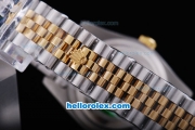 Rolex Datejust Oyster Perpetual Automatic Two Tone with Bue Dial-Diamond Marking and Gold Bezel