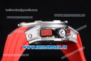 Richard Mille RM60-01 Asia Automatic Steel Case with Skeleton Dial Red Rubber Strap and Stick/Arabic Numeral Markers