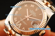 Rolex Datejust Automatic Movement Steel Case with Brown Dial and Two Tone Strap
