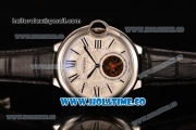 Cartier Ballon Bleu De Tourbillon Asia Automatic Steel Case with White Dial and Black Leather Strap - Roman Numeral Markers