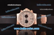 Ulysse Nardin Maxi Marine Chronograph Miyota OS20 Quartz Rose Gold Case with White Dial and Black Rubber Strap