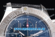 Breitling Avenger Seawolf Chrono Miyota OS10 Quartz Steel Case with Blue Dial Black Nylon Strap and Arabic Number Markers