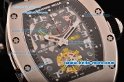 Richard Mille RM036 ST28-UP Automatic Steel Case with Black Rubber Strap Skeleton Dial and White Markers- 7750 Coating