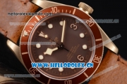 Tudor Heritage Black Bay Swiss ETA 2824 Automatic Bronze Case with Brown Dial Brown Leather Strap and Dot Markers - 1:1 Original (ZF)