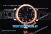 U-Boat Chimera Automatic Asia ST25 Automatic Rose Gold Case Black Dial Black Leather Strap and Rose Gold Bezel