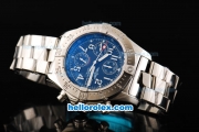 Breitling Avenger Choronograph Swiss Valjoux 7750 Automatic Movement Steel Case with Black Dial and SS Strap