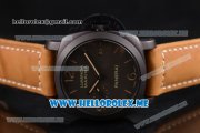 Panerai Luminor Marina 1950 3 Days PAM 386 Clone P.9000 Automatic Ceramic Case with Brown Dial and Brown Leather Strap Stick/Arabic Numeral Markers