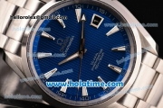 Omega Seamaster Aqua Terra 150M Perfect Clone 8500 Automatic Full Steel with Blue Dial and Stick Markers - 1:1 Original (Z)