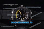 Audemars Piguet Royal Oak Offshore Diver Clone AP Calibre 3120 Automatic PVD Case with Black Dial White Markers and Black Rubber Strap (EF)