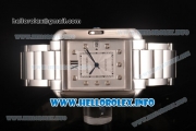 Cartier Tank Anglaise Miyota 9015 Automatic Steel Case/Bracelet with Silver Dial and Diamonds Markers