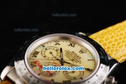 Rolex Daytona Automatic Movement MOP Dial with Roman Markers and Yellow Leather Strap