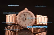 Omega Ladymatic Swiss ETA 2671 Automatic Full Rose Gold with Diamond Bezel and White Dial-1:1 Original Omega Ladymatic Swiss ETA 2671 Automatic Full Rose Gold with Diamond Bezel and White Dial-1:1 Original