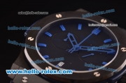 Hublot Classic Fusion Chrono Miyota Quartz PVD Case with Black Dial and Blue Rubber Strap