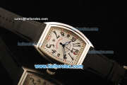 Franck Muller Conquistador Automatic Movement Steel Case with White Dial and Black Rubber Strap-ETA Coating