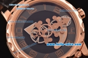 Ulysse Nardin Freak Asia ST18-CHG Automatic Rose Gold Case with Black Leather Strap Black Dial Numeral Markers