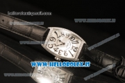 Franck Muller CINTREE CURVEX Diamond Bezel With Black Calfskin Strap Swiss Ronda 762 Quartz White Dial 1752 QZ DP