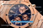 Audemars Piguet Royal Oak 41MM Chronograph Swiss Valjoux 7750 Automatic Rose Gold Case/Bracelet with Blue Dial (EF)