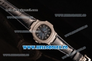 Patek Philippe Nautilus Miyota 9015 Automatic Steel Case Diamond Bezel with Blue Dial and Blue Leather Strap